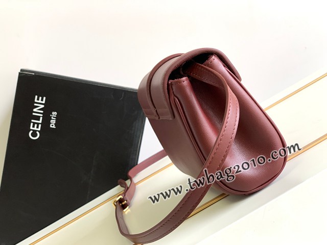 Celine專櫃23s春季新品SOFT16迷你光滑牛皮革手袋 賽琳單肩斜挎全皮女包 sldj2386